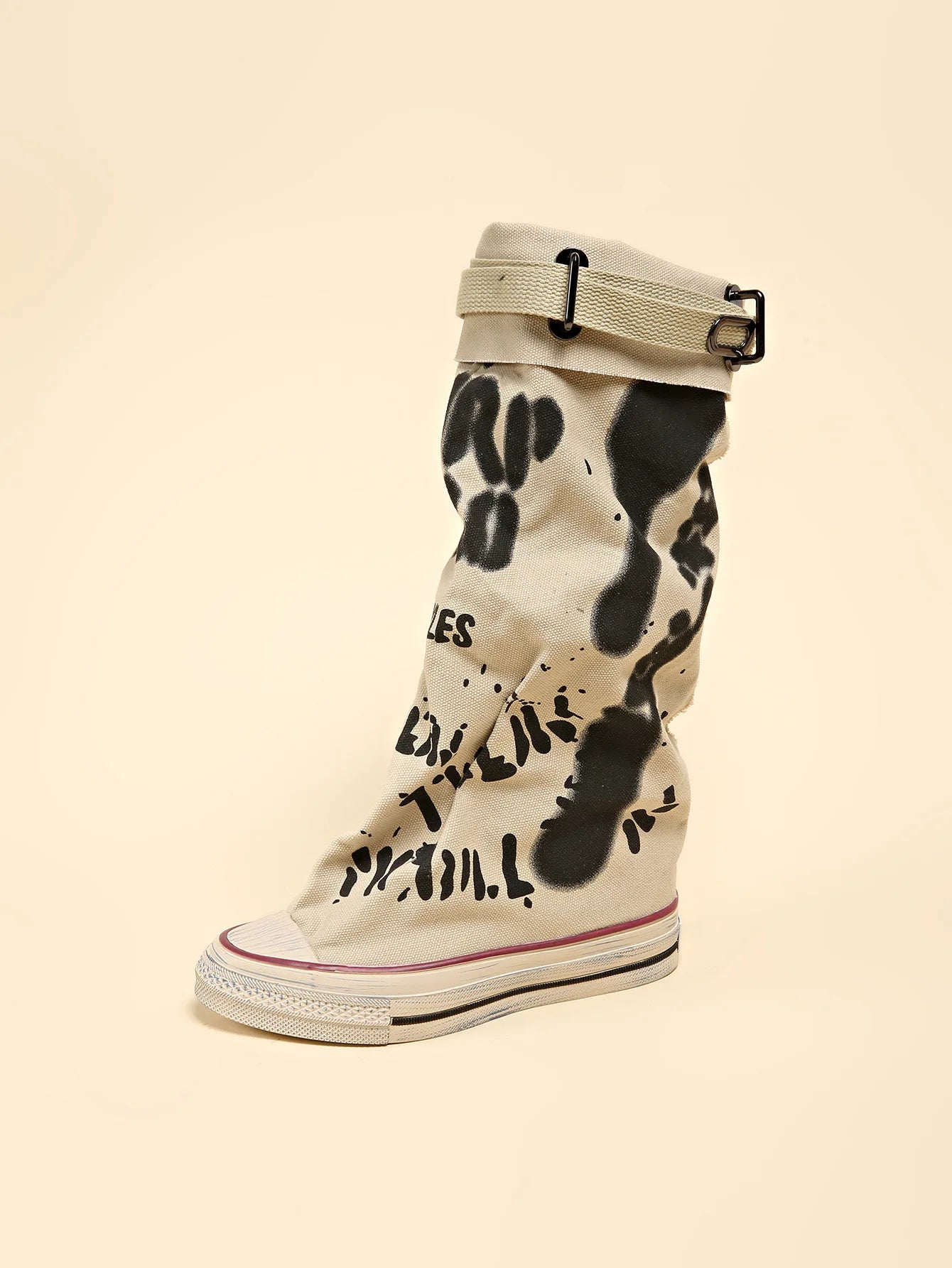Women's Retro Canvas Slip-On Mid-Calf Sock Boot | FBA Vibes