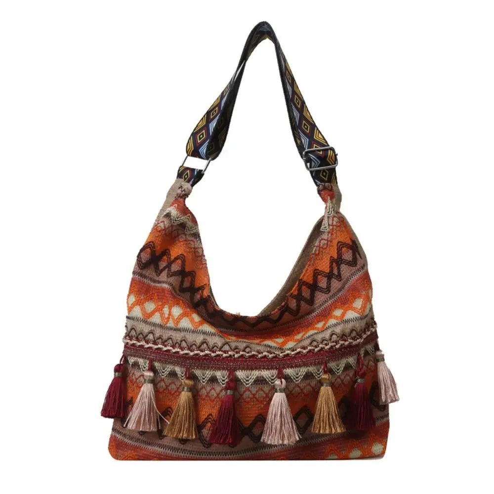Tassel Ethnic Bohemian Crossbody Shoulder Bag – Fringe Woven Messenger Tote