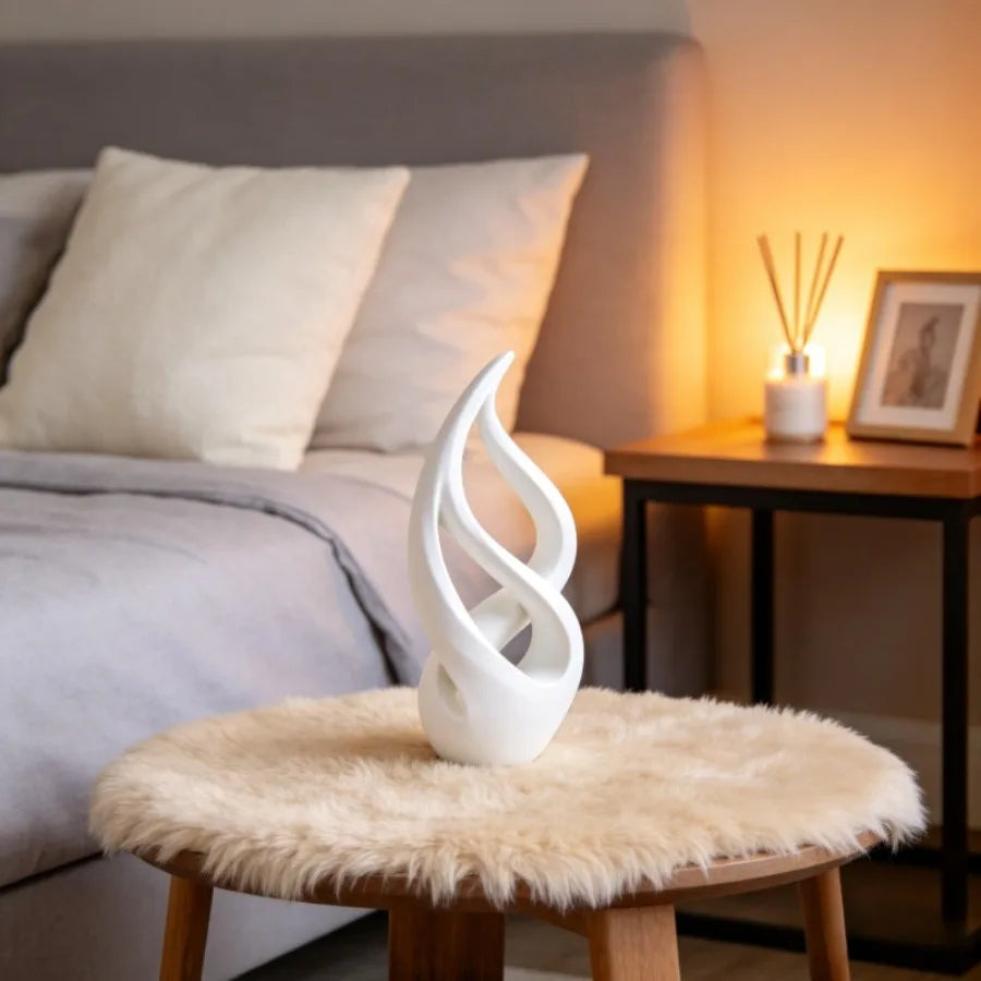 3D Printed Abstract Luxury Sculpture | Modern Plastic Art Decor in Black & White