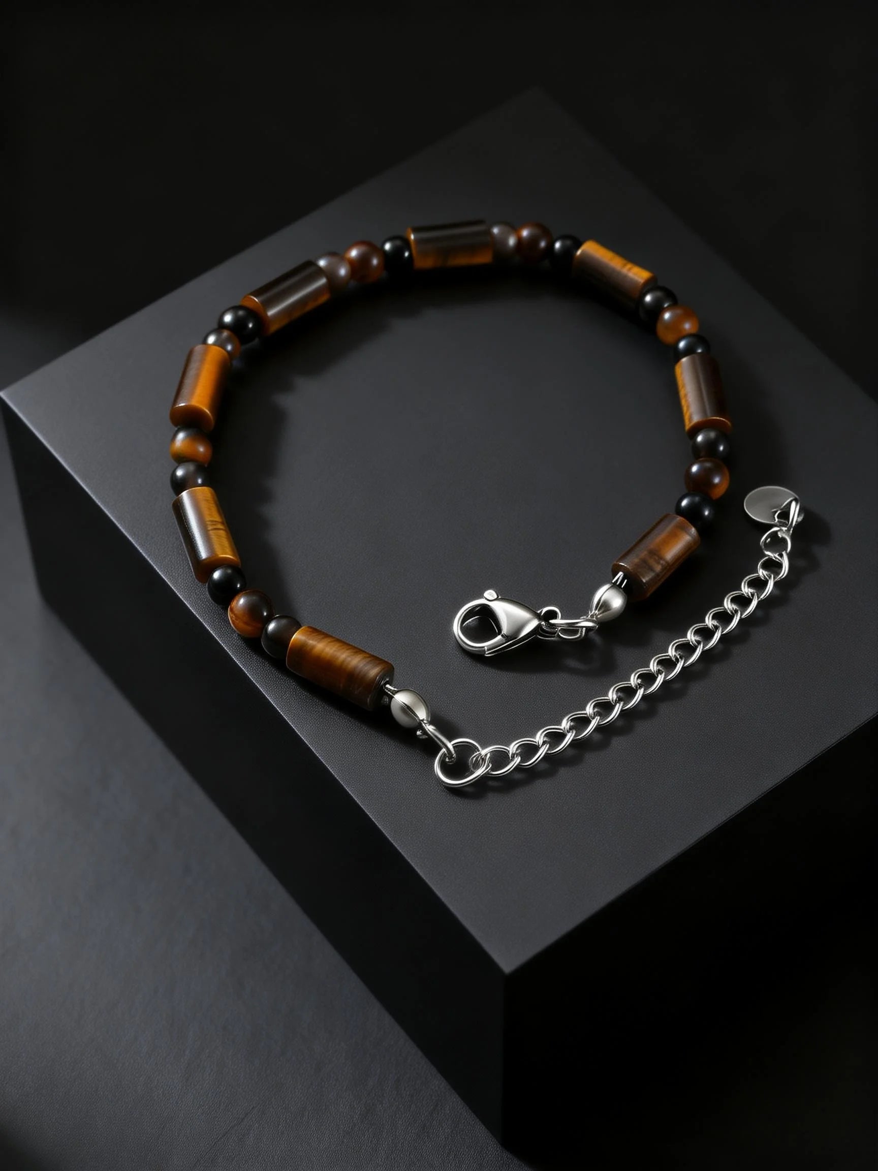 FBA Natural Stone Agate Tiger Eye Bracelet | Stainless Steel Jewelry Gift