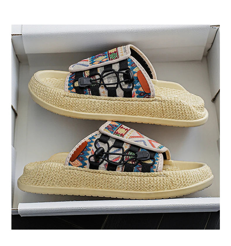FBA Men's Thick Sole Beach Flip Flops | Outdoor Leisure Slippers