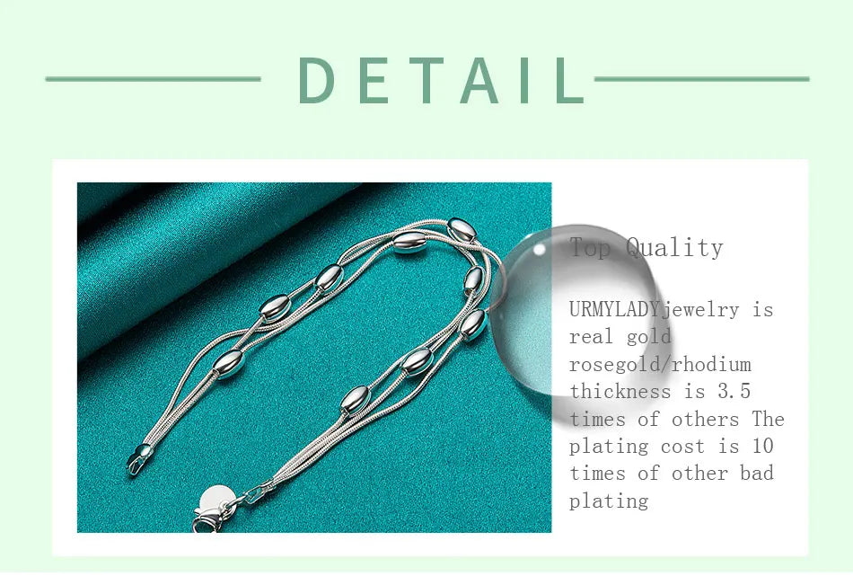 FBA 925 Sterling Silver Beaded Bracelet for Women | Wedding Jewelry