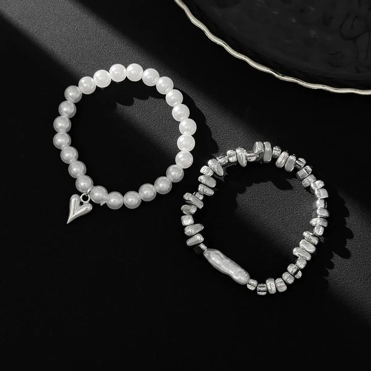 FBA Elegant Imitation Pearl Heart Bracelet for Women | Boho Jewelry Gift