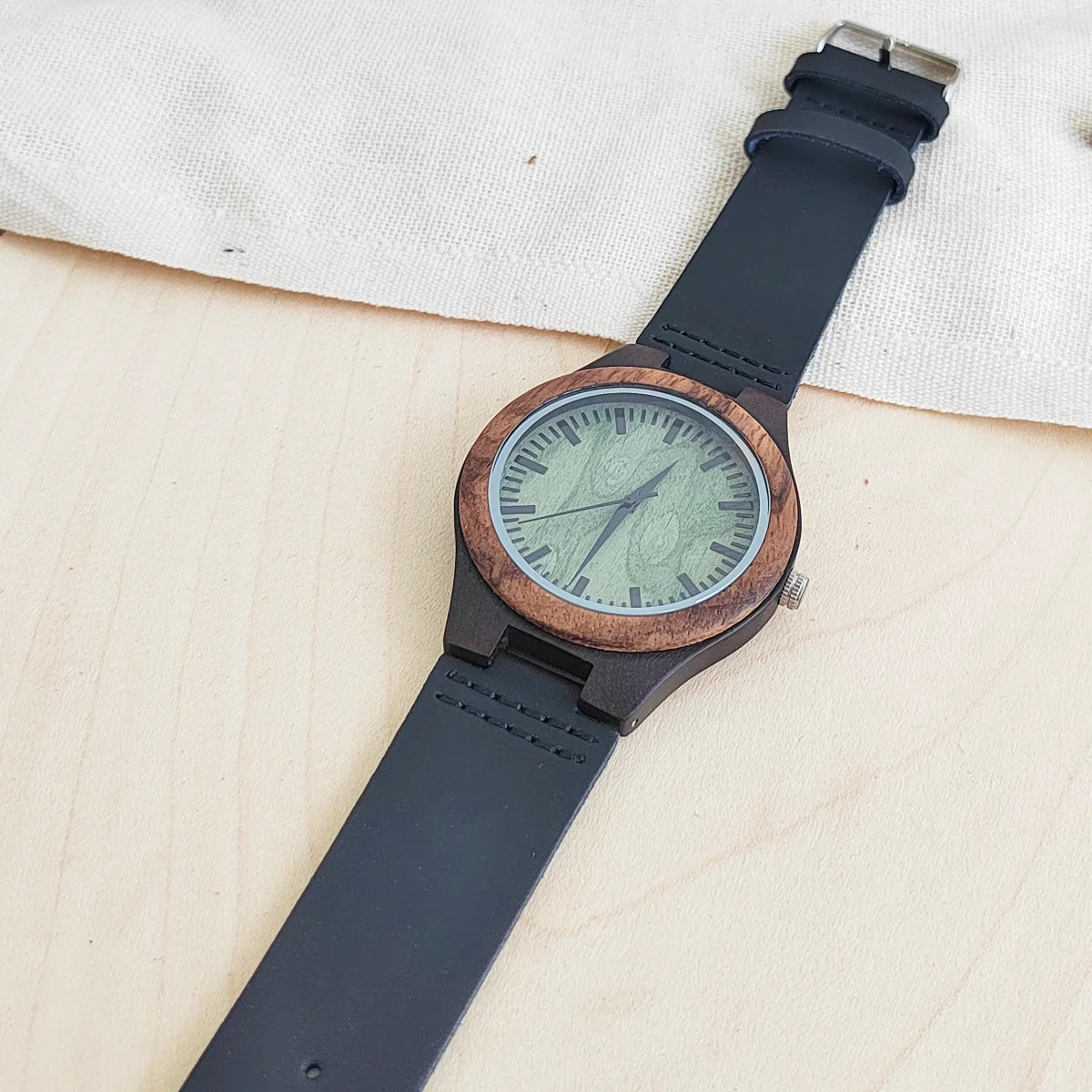 FBA Unisex Vintage Wood Watch | Leather Strap Quartz Wristwatch