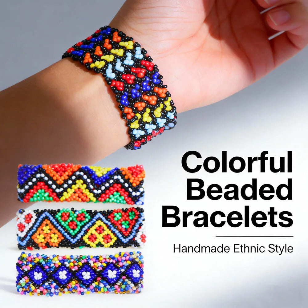 FBA Bohemian Multicolor Elastic Beaded Bracelet Set | Charm Jewelry
