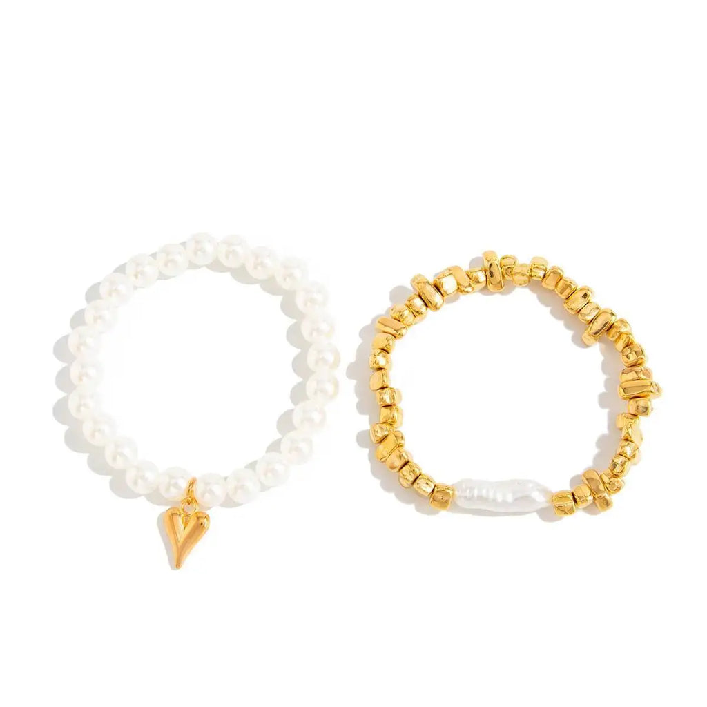 FBA Elegant Imitation Pearl Heart Bracelet for Women | Boho Jewelry Gift