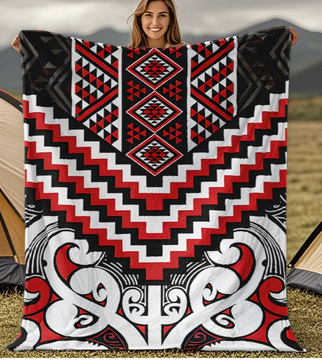 Native American Tribal Diamond Star Throw Blanket – 8 Colors | FBA Vibes