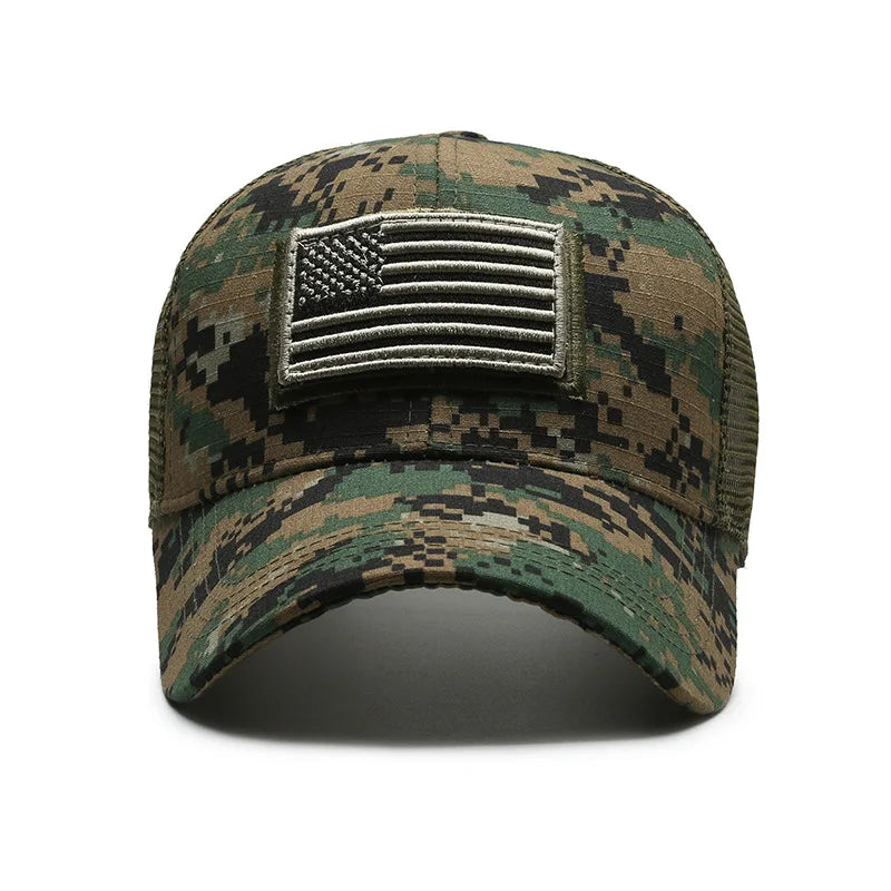 FBA Men's American Flag Camo Baseball Cap | Outdoor Tactical Hat