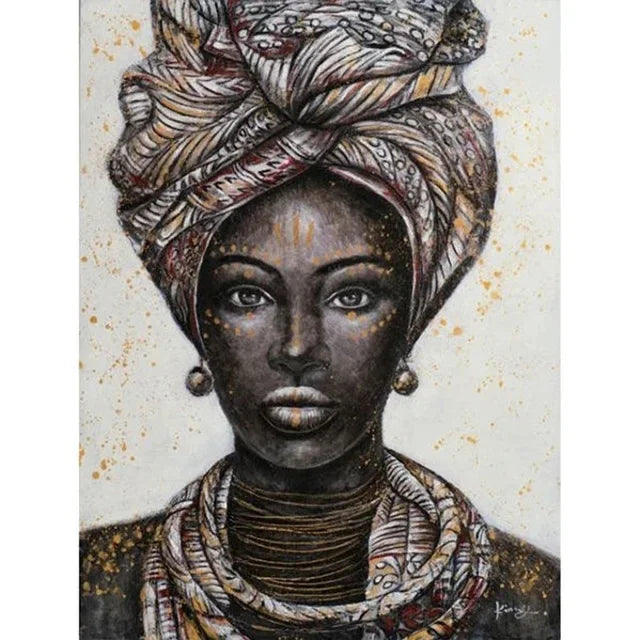 Abstract African Woman Canvas Print | Modern Girl Wall Art for Living Room