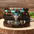 FBA 6-Piece Western Cowboy Beaded Bracelet Set | Boho Jewelry