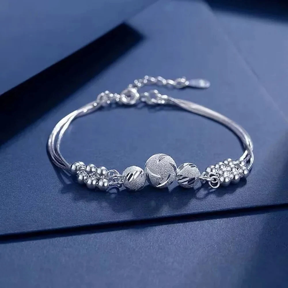 FBA 925 Sterling Silver Exquisite Beaded Bracelet | Women's Wedding Jewelry