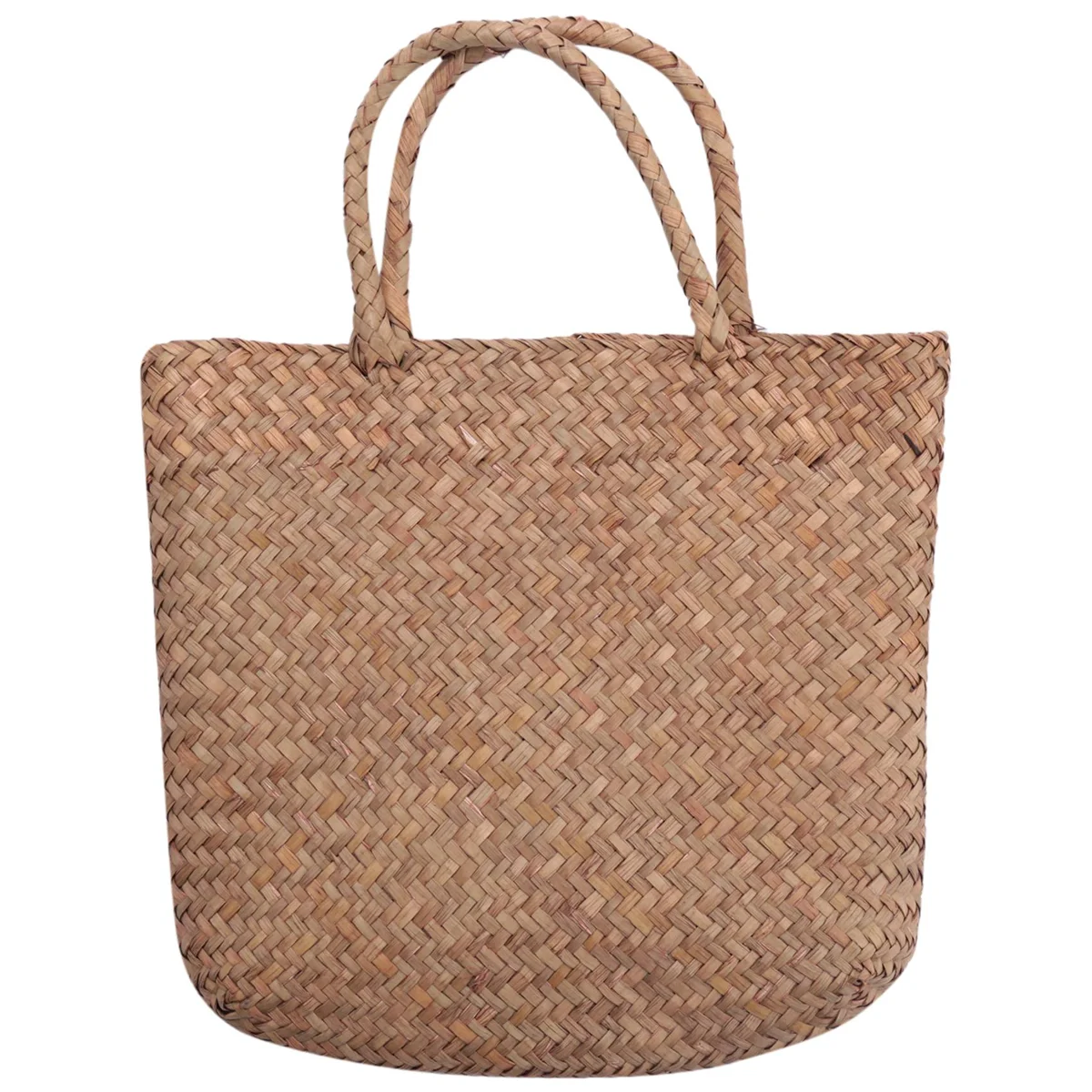 Casual Handmade Mini Woven Rattan Straw Tote Bag – Natural Wicker Braided Handbag for Women