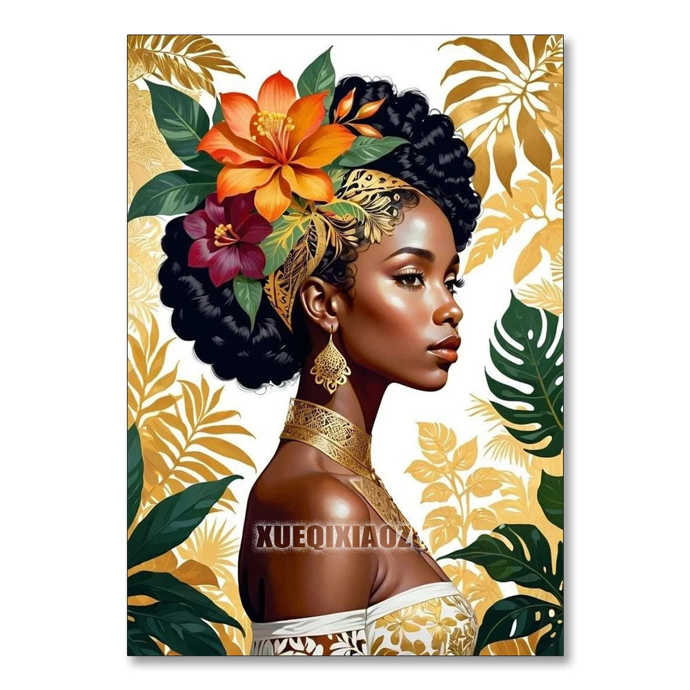 Abstract African Woman Diamond Painting Kit | Full Drill 5D DIY Mosaic Art