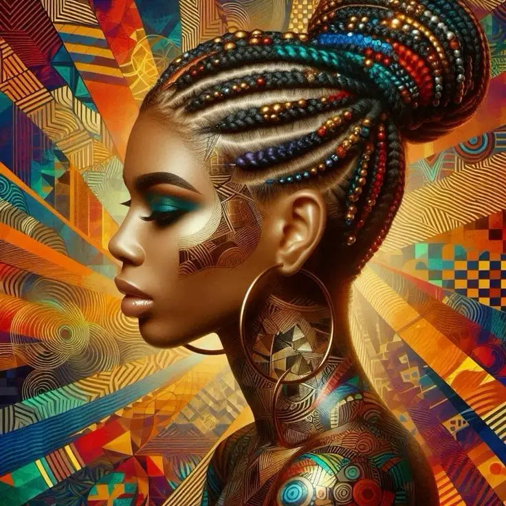 African Woman Diamond Painting Kit | DIY Full Drill Mosaic Embroidery Portrait