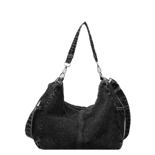 Casual Denim Retro Crossbody Shoulder Bag for Women – Large Capacity Portable Tote
