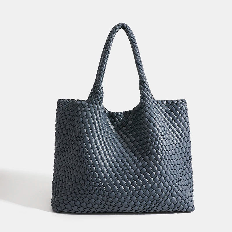 PU Woven Hobo Tote Bag with Coin Purse for Women – Soft Foldable Top-Handle Shoulder Bag