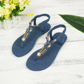FBA Women's Bohemian Beaded Flat Sandals | Slip-On Beach Shoes