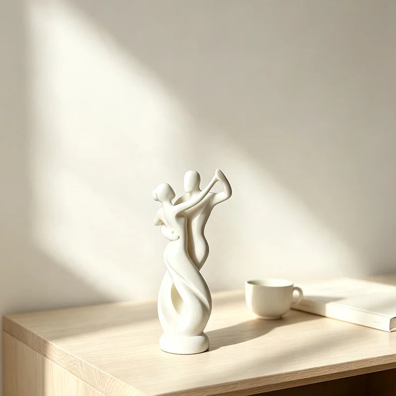 3D Printed Waltz Dancing Sculpture | Abstract Minimalist Human Figurine for Desktop & Home Decor