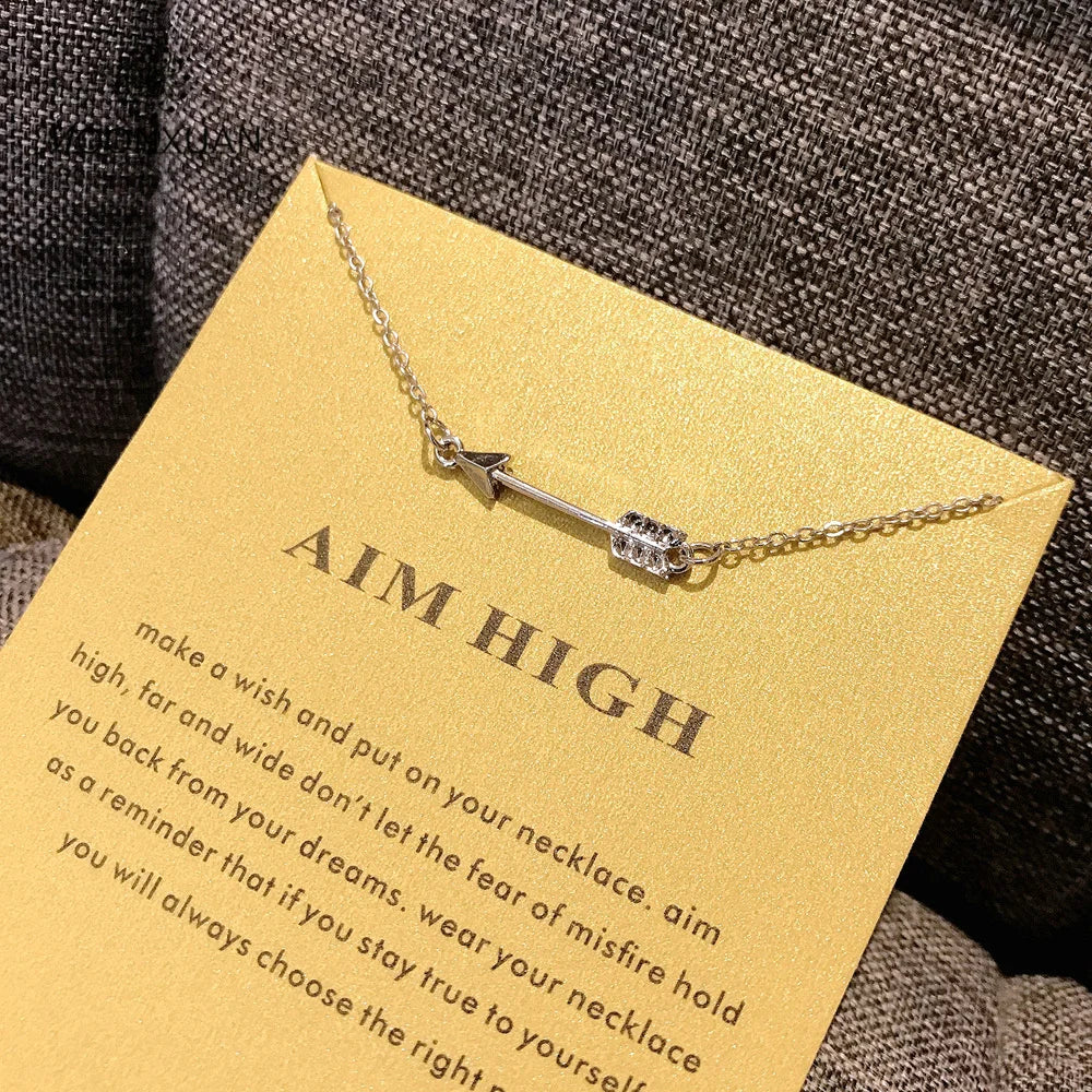 FBA Aim High Single Arrow Pendant Necklace | Inspirational Gift Jewelry