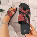FBA Women's Tribal Pattern Platform Slides | Summer Beach Slippers