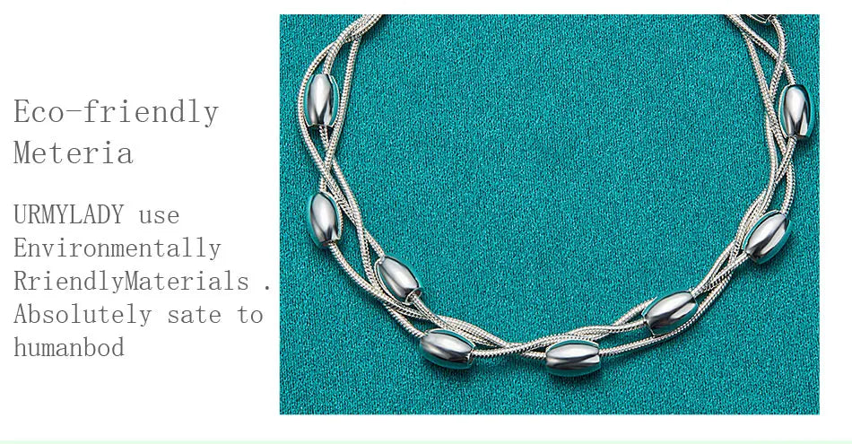 FBA 925 Sterling Silver Beaded Bracelet for Women | Wedding Jewelry