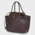 French Hand-Woven Genuine Leather Tote Bag – Large Vegetable Basket Shoulder & Underarm Bag