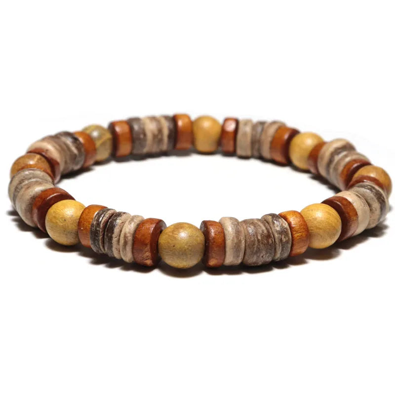 FBA Natural Coconut Bead Boho Bracelet | Howlite Stone Jewelry