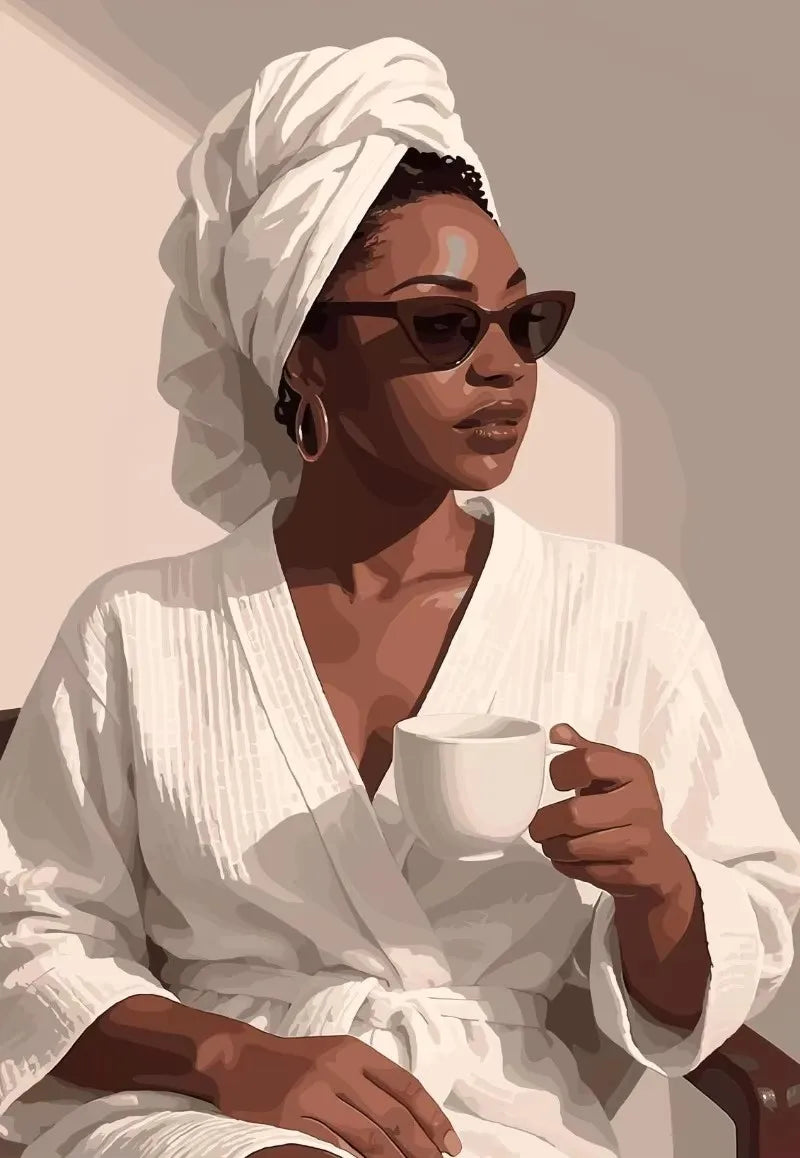 Black Girl Nail Art Canvas Print | Fashionable Women Poster Wall Art for Living Room & Bedroom