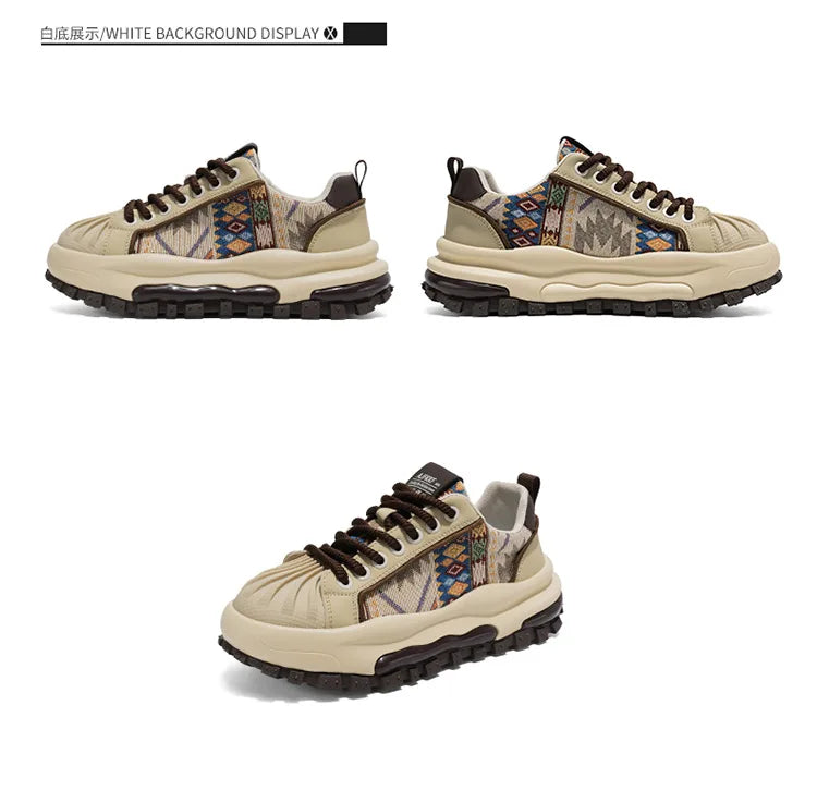 FBA Men's Low Top Thick Soled Platform Sneakers | Casual Sports Shoes