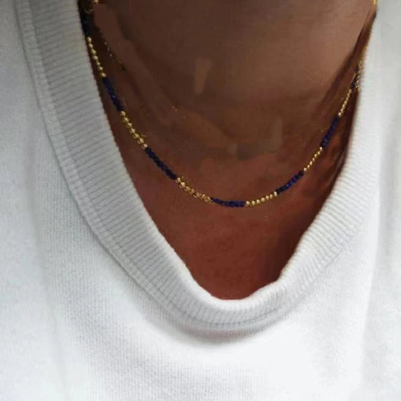 FBA Bohemian Gold Beads Pearl Pendant Necklace | Beach Vacation Jewelry