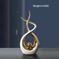 Nordic Abstract Ceramic Figurine | Light Luxury Sculpture for Living Room, Office & Home Decor