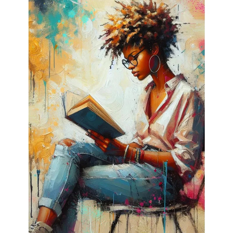 Graffiti Abstract African Girl Canvas Print | Black Woman Wall Art Poster