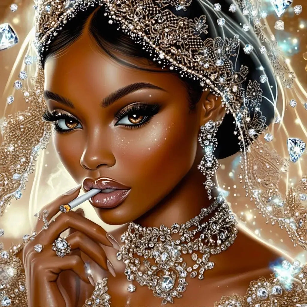 African Woman Diamond Painting Kit | DIY Full Drill Mosaic Embroidery Portrait