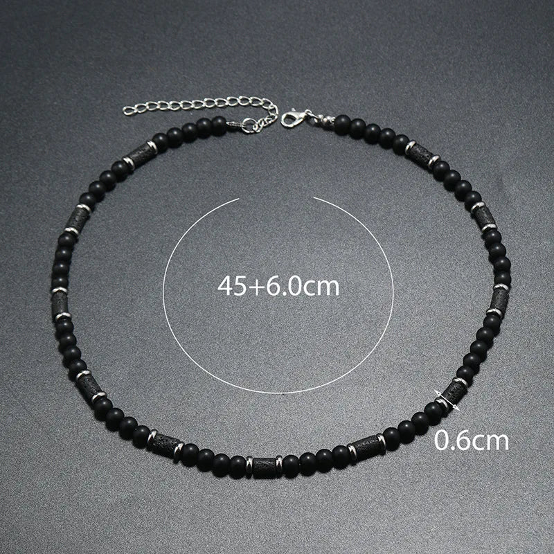 FBA Bohemian Tiger Stone Beaded Necklace for Men | Minimalist Jewelry