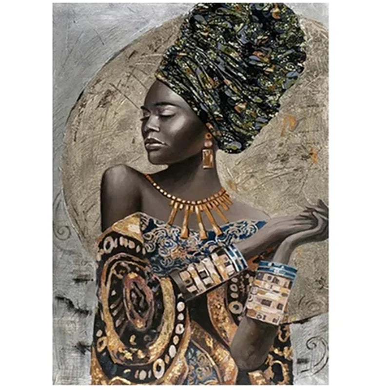 Abstract African Woman Canvas Print | Modern Girl Wall Art for Living Room