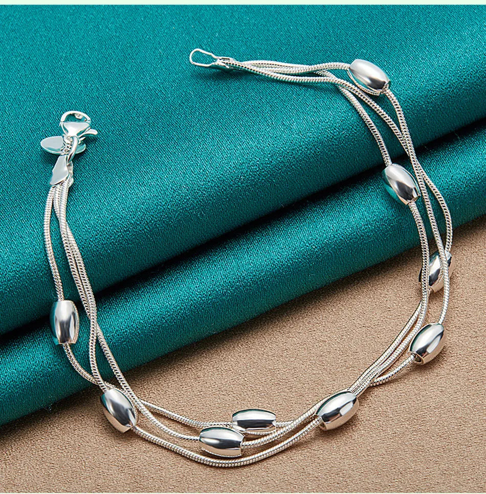 FBA 925 Sterling Silver Beaded Bracelet for Women | Wedding Jewelry