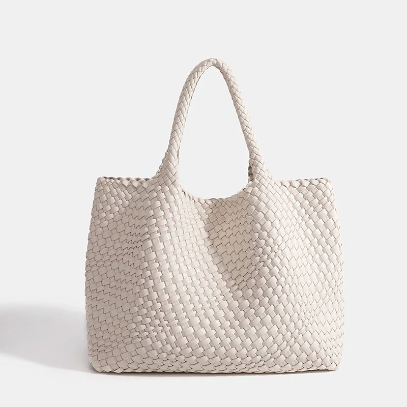 PU Woven Hobo Tote Bag with Coin Purse for Women – Soft Foldable Top-Handle Shoulder Bag