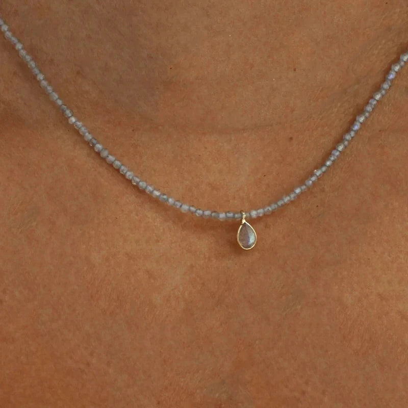 FBA Bohemian Gold Beads Pearl Pendant Necklace | Beach Vacation Jewelry