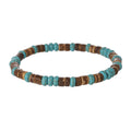 FBA Bohemian Blue Coconut Bead Men's Bracelet | Retro Party Jewelry
