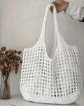 Ladies' Large Capacity Crochet Openwork Weave Tote Bag – Eco-Friendly Shopping & Travel Shoulder Bag