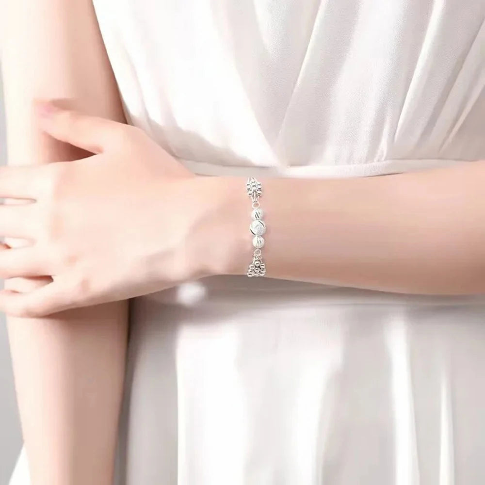 FBA 925 Sterling Silver Exquisite Beaded Bracelet | Women's Wedding Jewelry