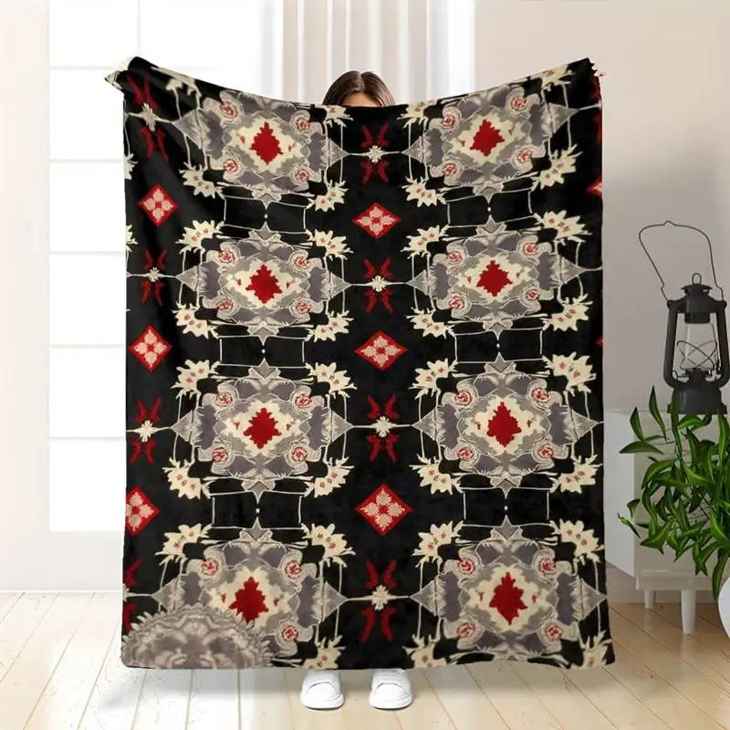 Southwestern Aztec Geometric Throw Blanket – 4 Colors | FBA Vibes