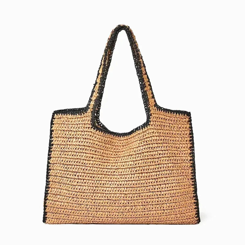 Straw Woven Top Handle Underarm Beach Tote Bag for Women – Large Capacity Luxury Shoulder Bag