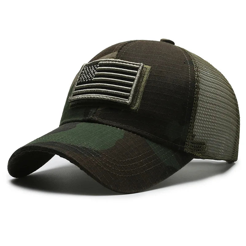 FBA Men's American Flag Camo Baseball Cap | Outdoor Tactical Hat