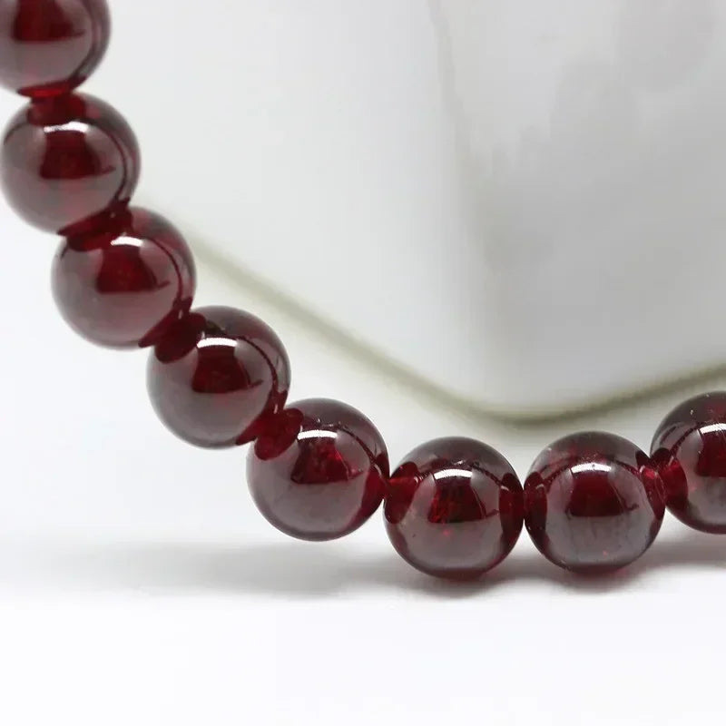 FBA Natural Garnet Beaded Charm Bracelet | Men's & Women's Jewelry