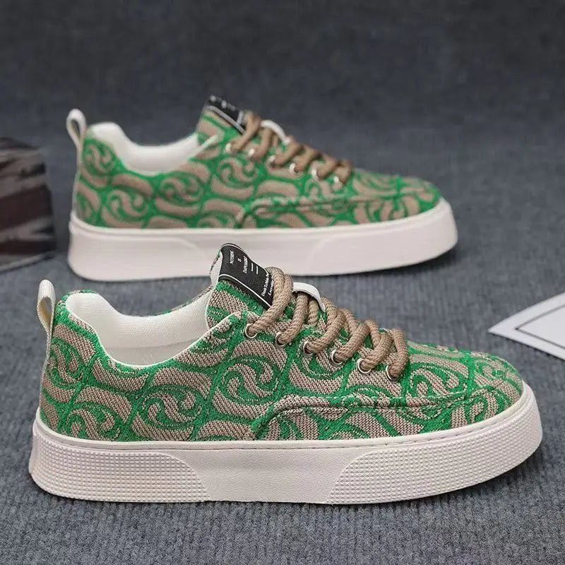 FBA Men's Ethnic Style Platform Board Shoes | Breathable Flat Sneakers