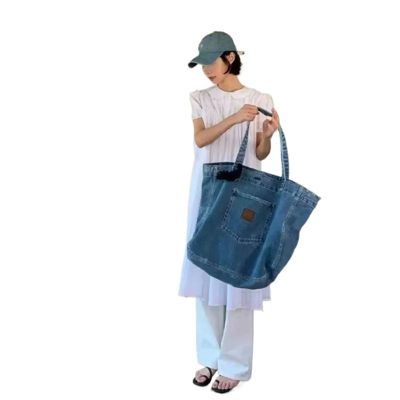 Retro Fashion Tote Bag for Women – Large Capacity Shoulder & Shopping Bag