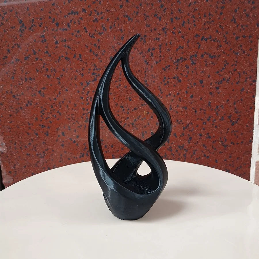 3D Printed Abstract Luxury Sculpture | Modern Plastic Art Decor in Black & White