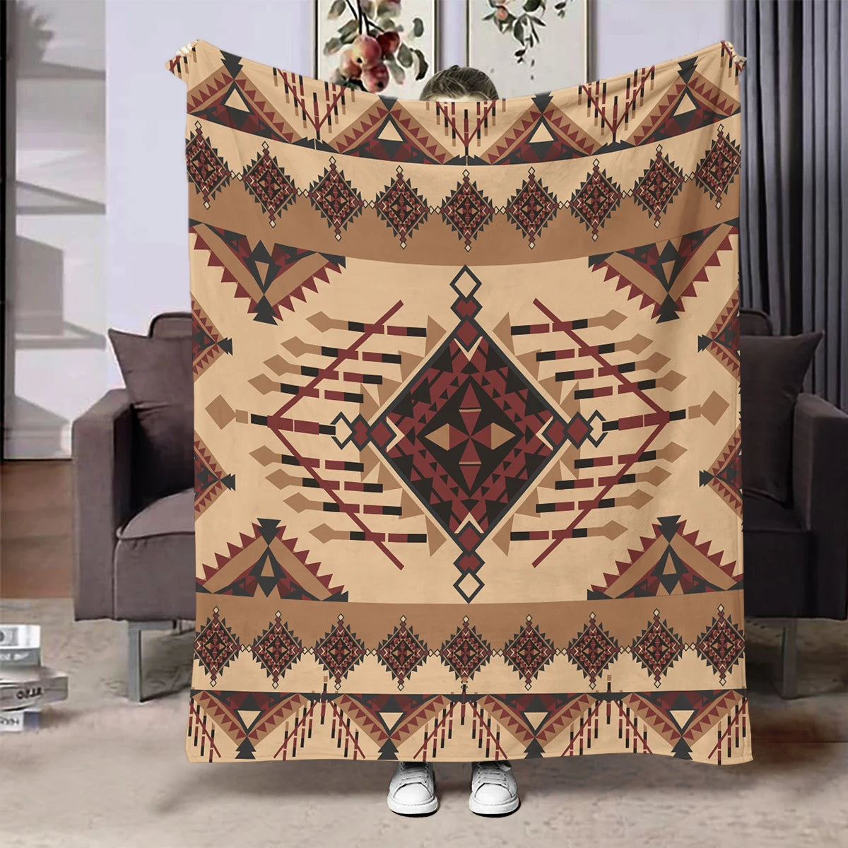 Ethnic Pattern Flannel Throw Blanket – 7 Prints | FBA Vibes
