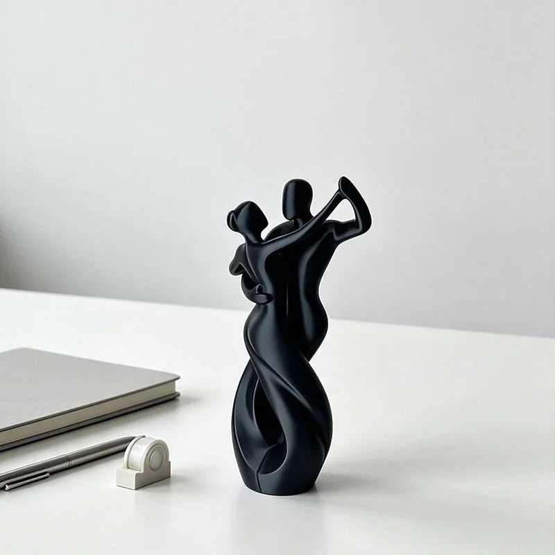 3D Printed Waltz Dancing Sculpture | Abstract Minimalist Human Figurine for Desktop & Home Decor
